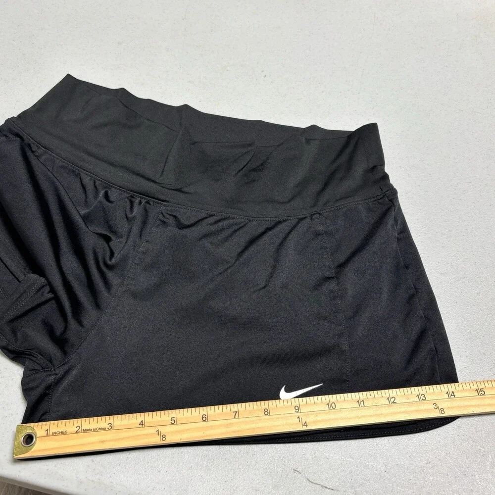 Nike Dri-FIT Black Running Shorts Drawstring White Swoosh